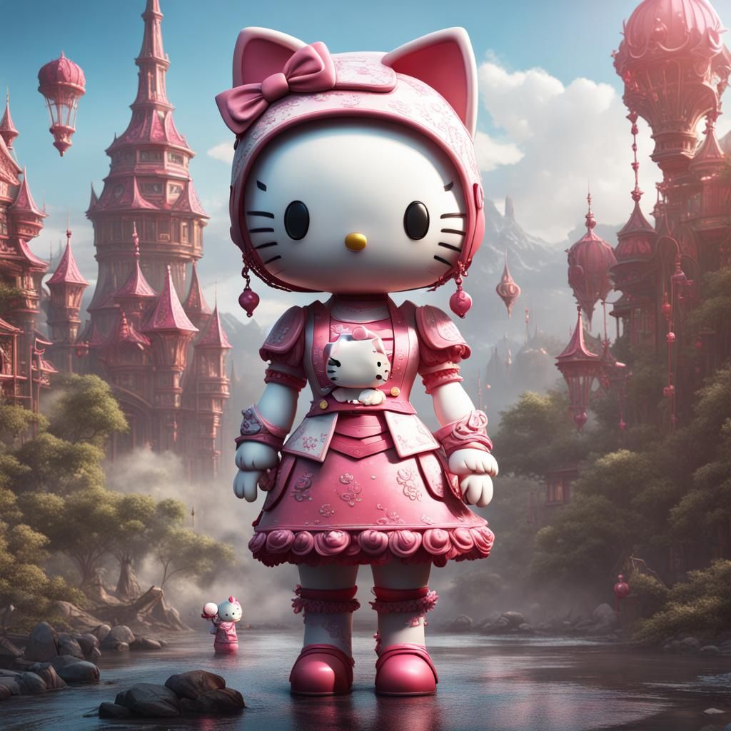 Hello Kitty as a Humanoid Robot: Detailed Painting