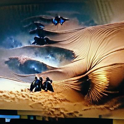 Arrakis-Inspired Desert Landscape at Twilight