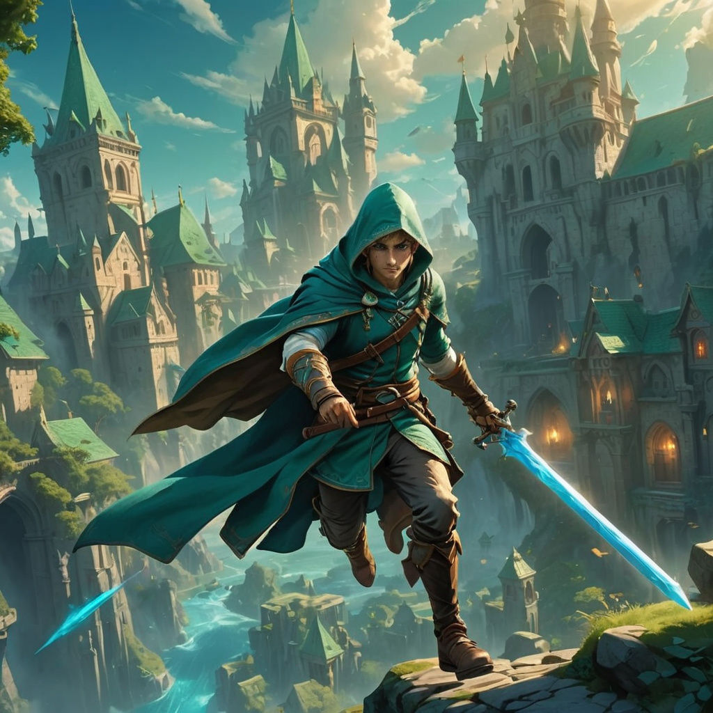 Link Wields the Master Sword in a Fantastical Realm