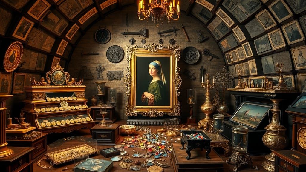 Baroque Vault with Vermeer's Girl with the Pearl Earring