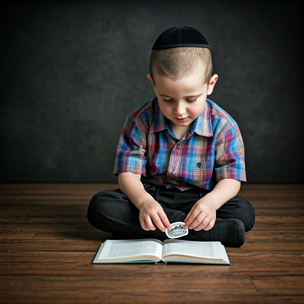 Young Hasidic Boy in Photorealistic Detail