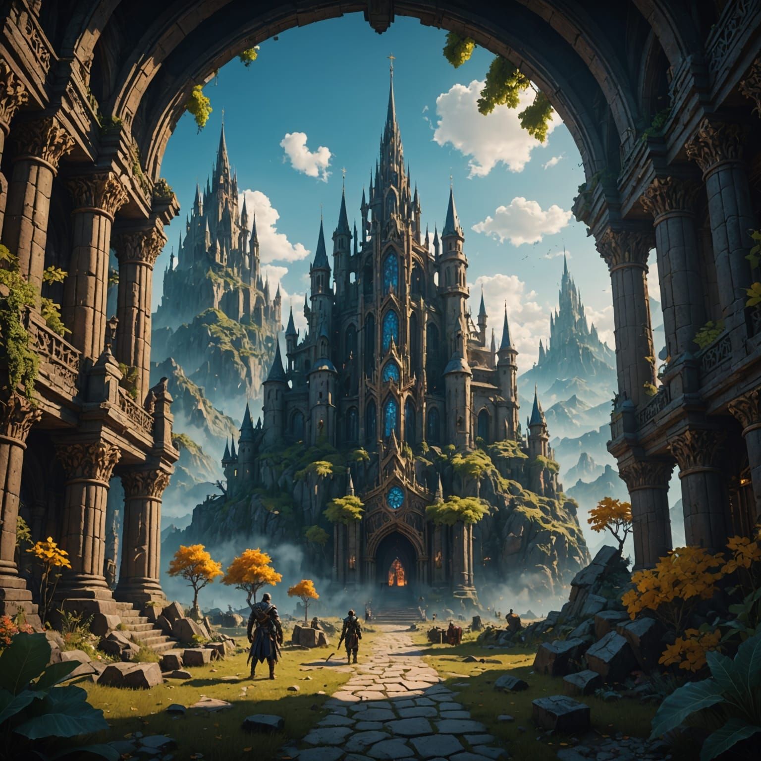 Surreal Godly Realm Unfolds in Fantastical Detail