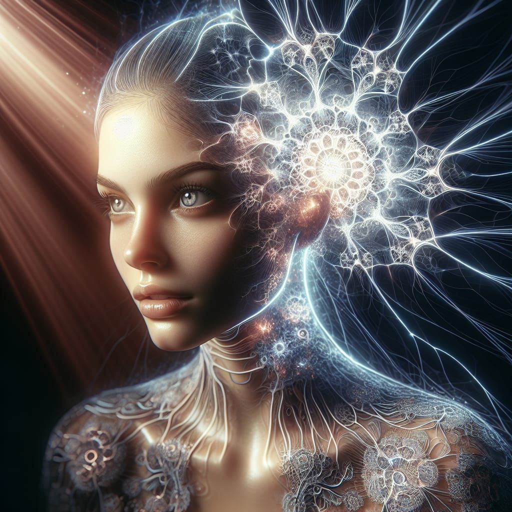 Ethereal Beauty Shines Amidst Vibrant Neural Mandalas