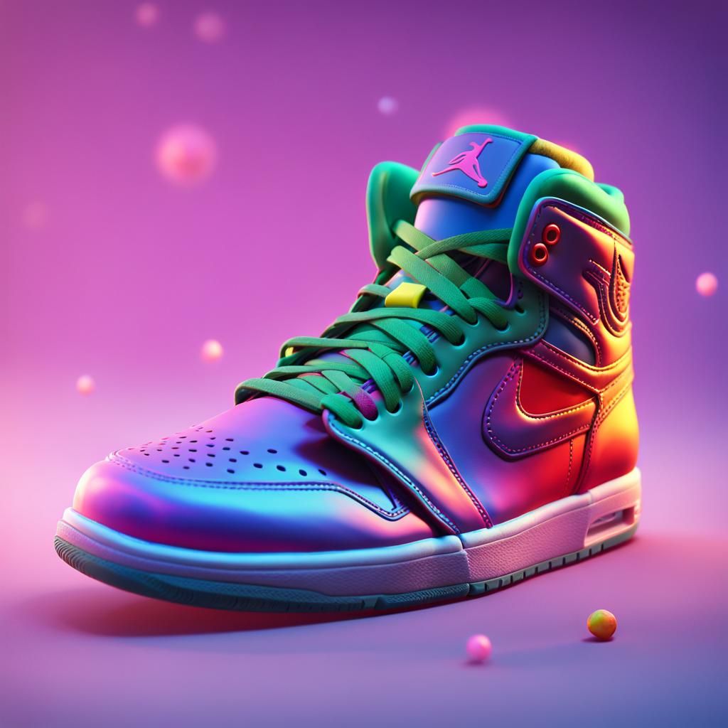 Air Jordans Shoe: Pixar-Style 3D Digital Art