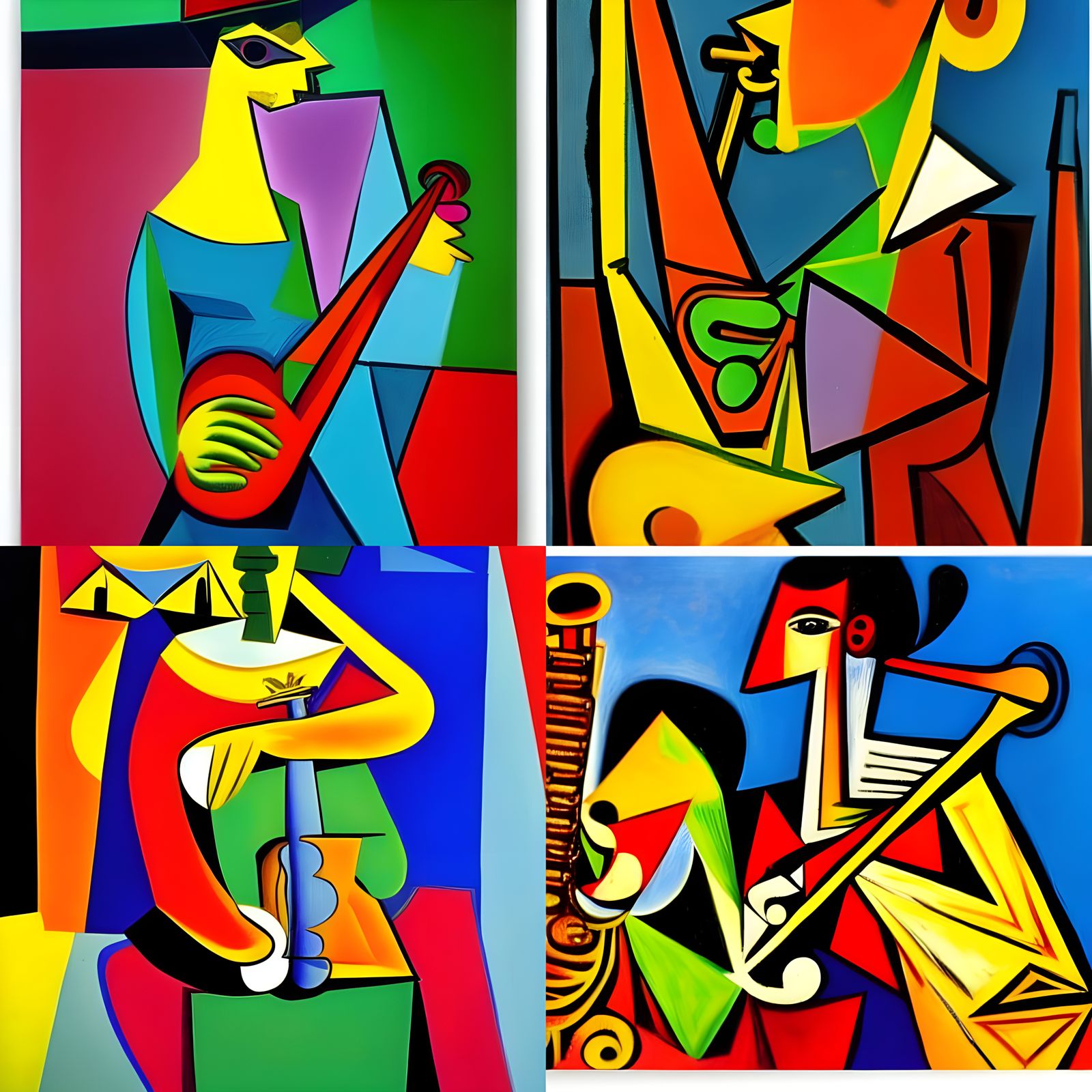 Cubist Saxophone Player in New Orleans