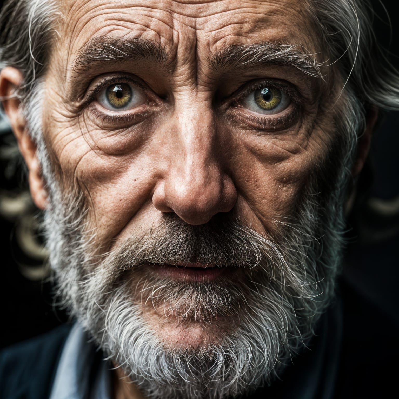 Portrait of an Old Teacher with Crazed Eyes