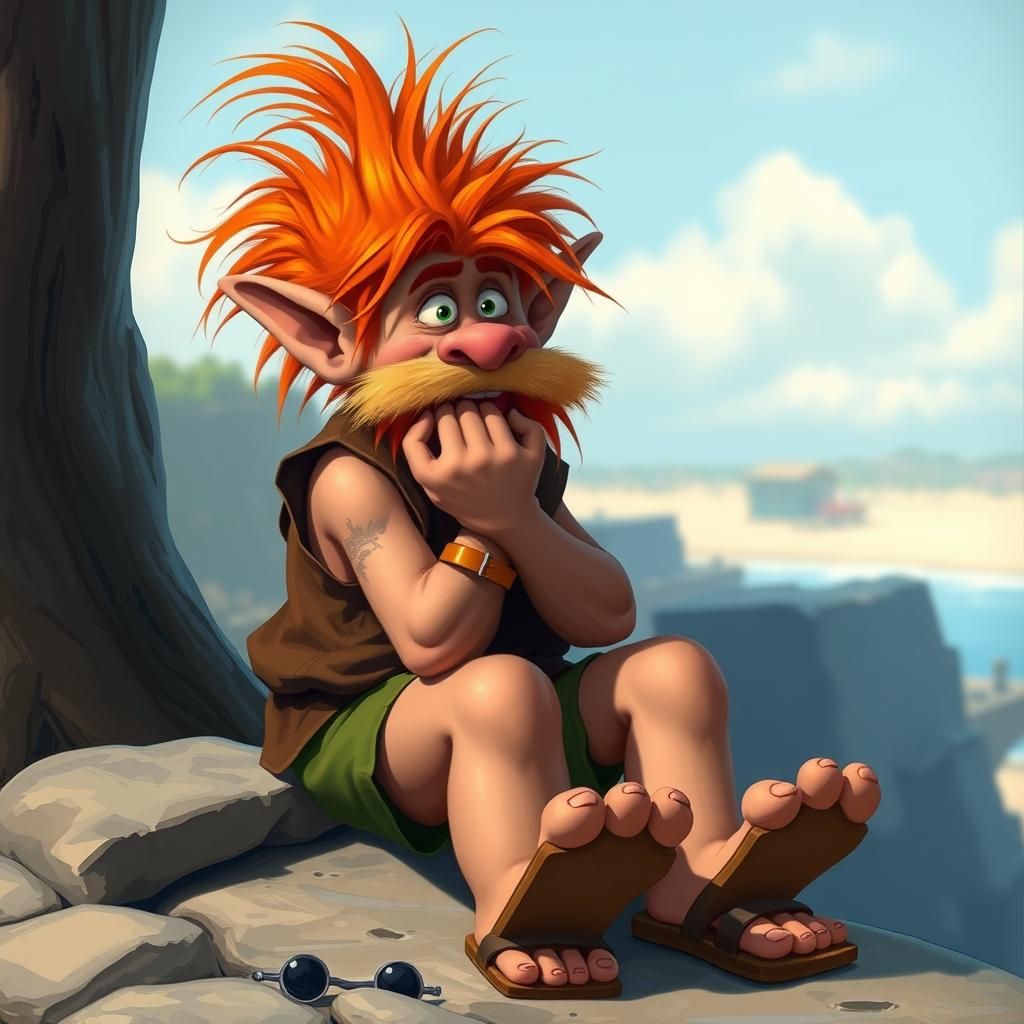 Bored Troll on Holiday: Digital Art