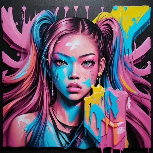 Graffiti Art in Splash Art Style with Spray Paint