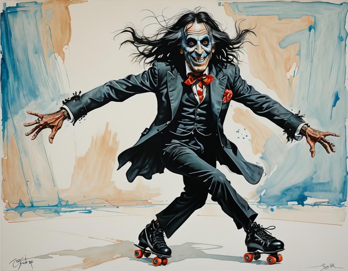 Alice Cooper roller skating
