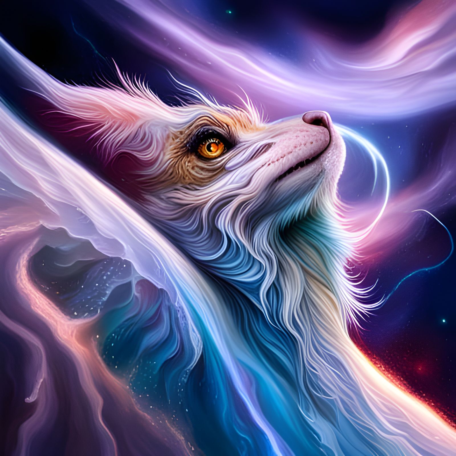 Surreal Cosmic Painting of the Draco Constellation