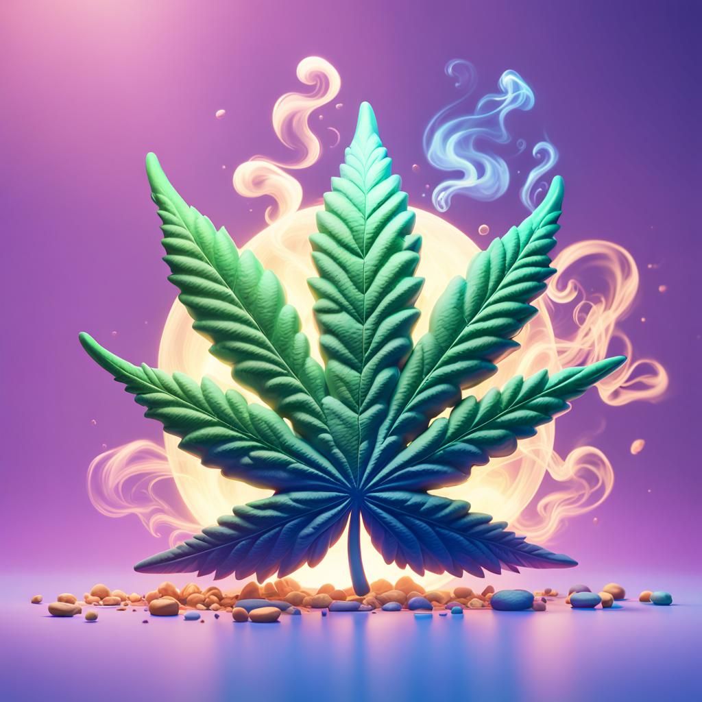 Cannabis Smoking Items Logo in Pixar Style