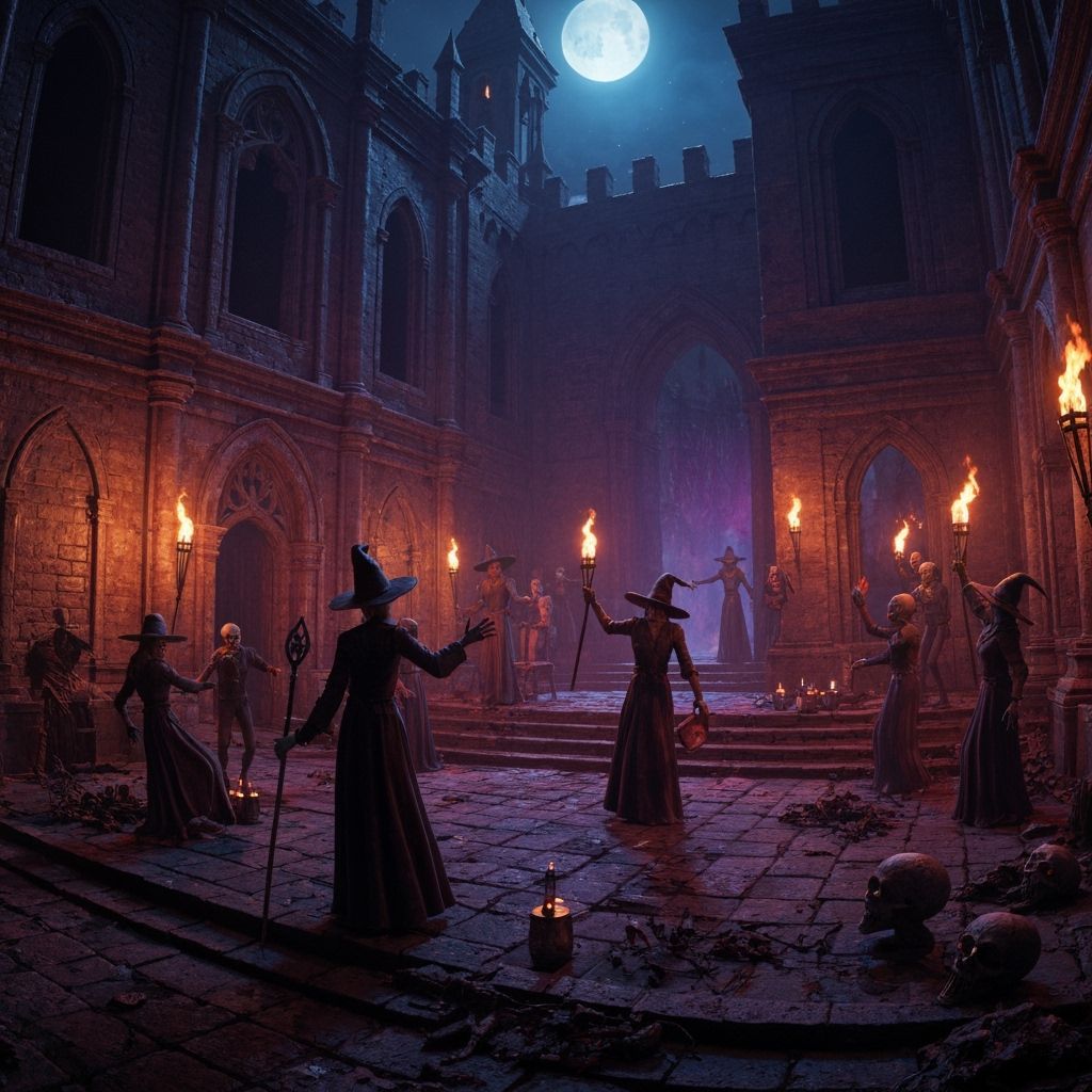 Undead and Witches Celebrate New Year's Eve in Gothic Castle