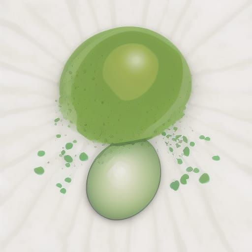 Surreal Image of Egg in Translucent Green Substance