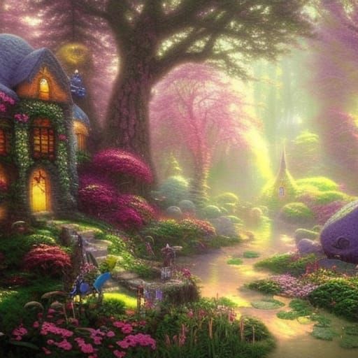 Enchanted Fairyland Forest with Fairies