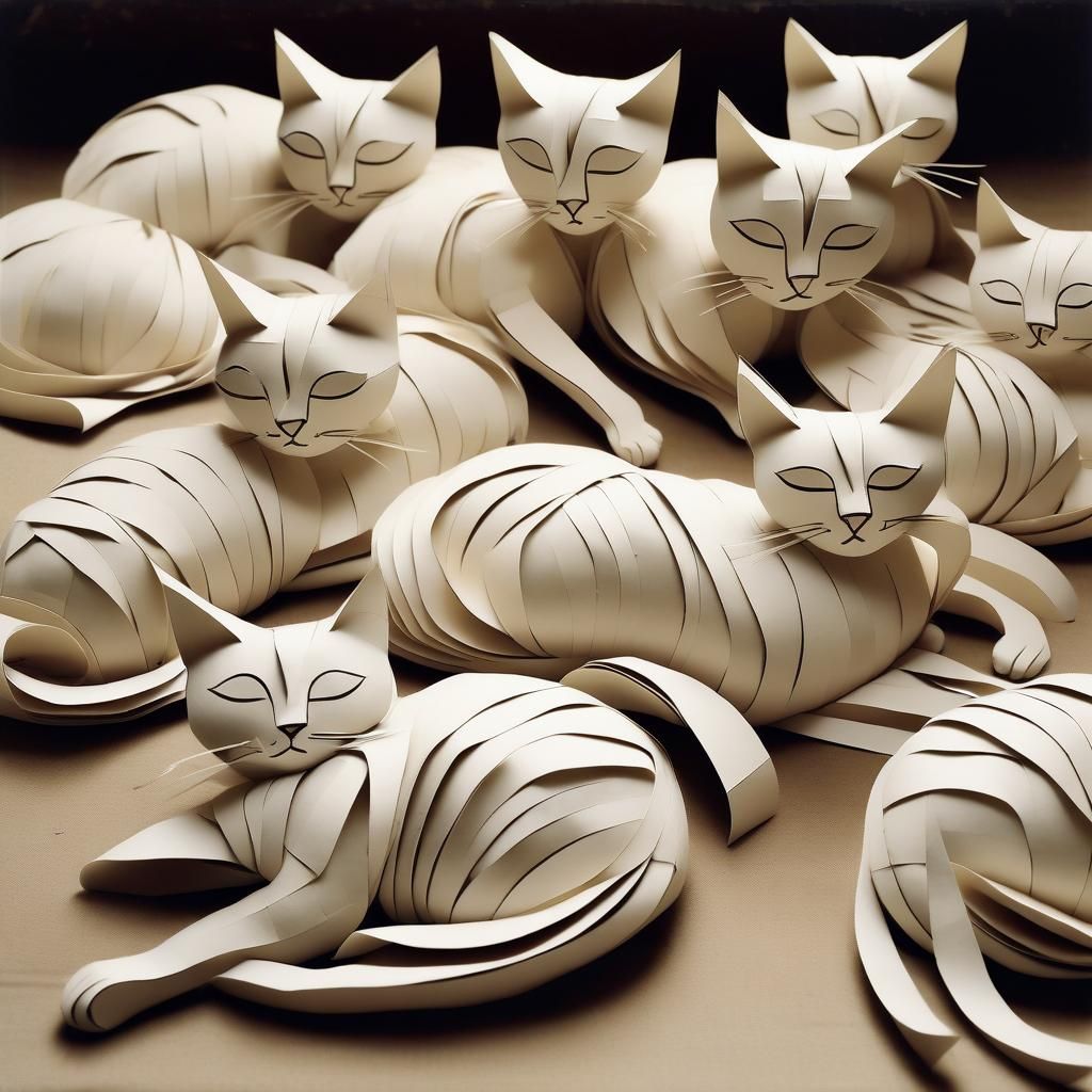 Paper Cats Awakening: An Enchanting Crumpling Ballet