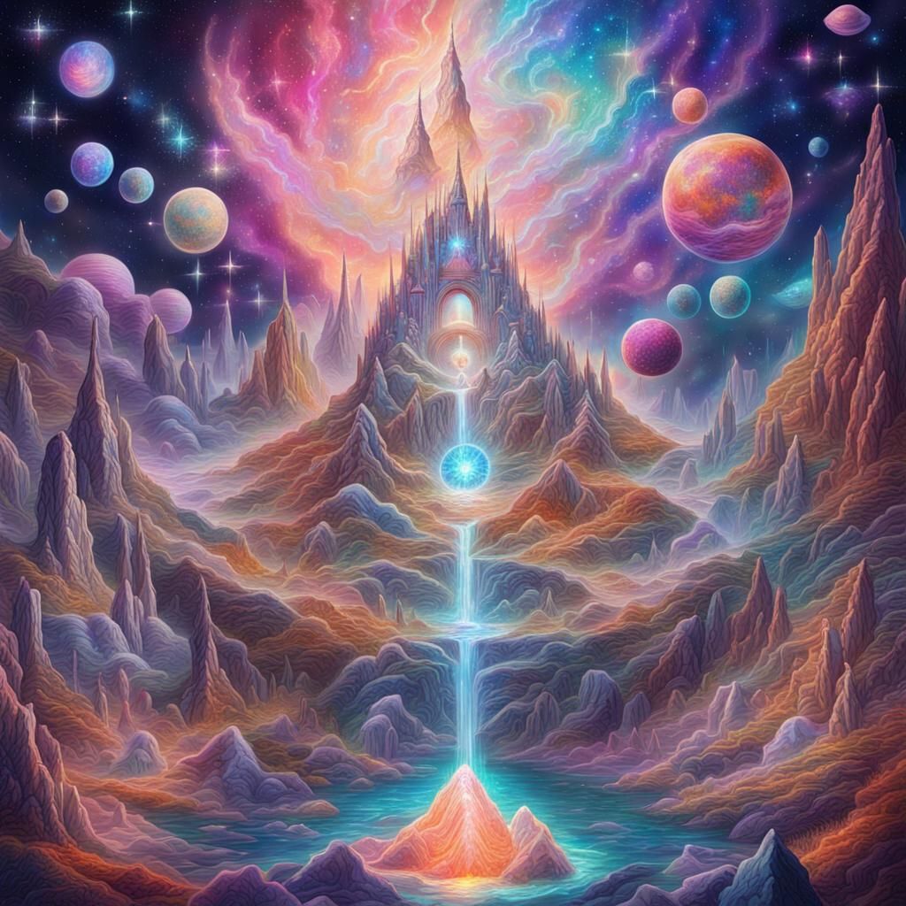 Holographic Crystal Wonderland by Pablo Amaringo