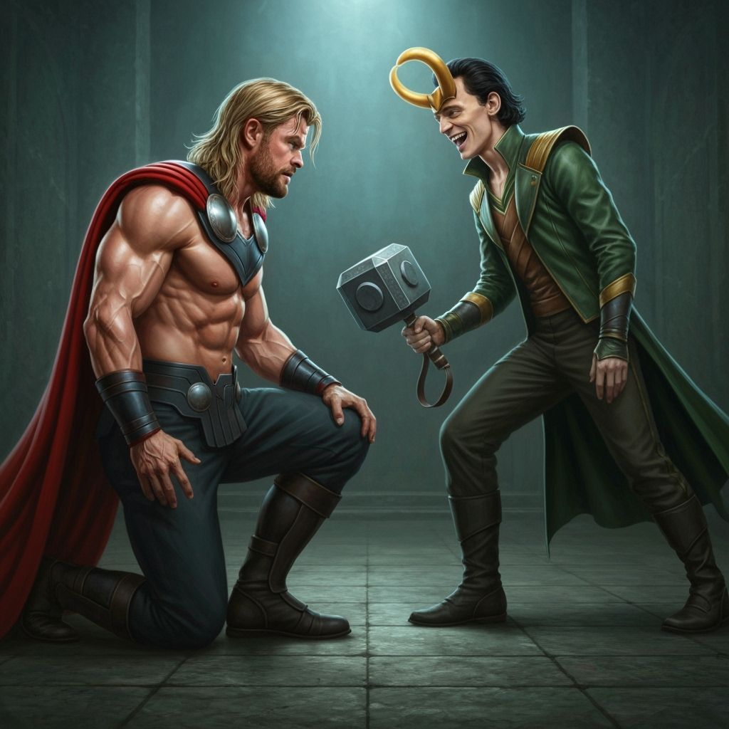 Thor and Loki in Epic Fantasy Art
