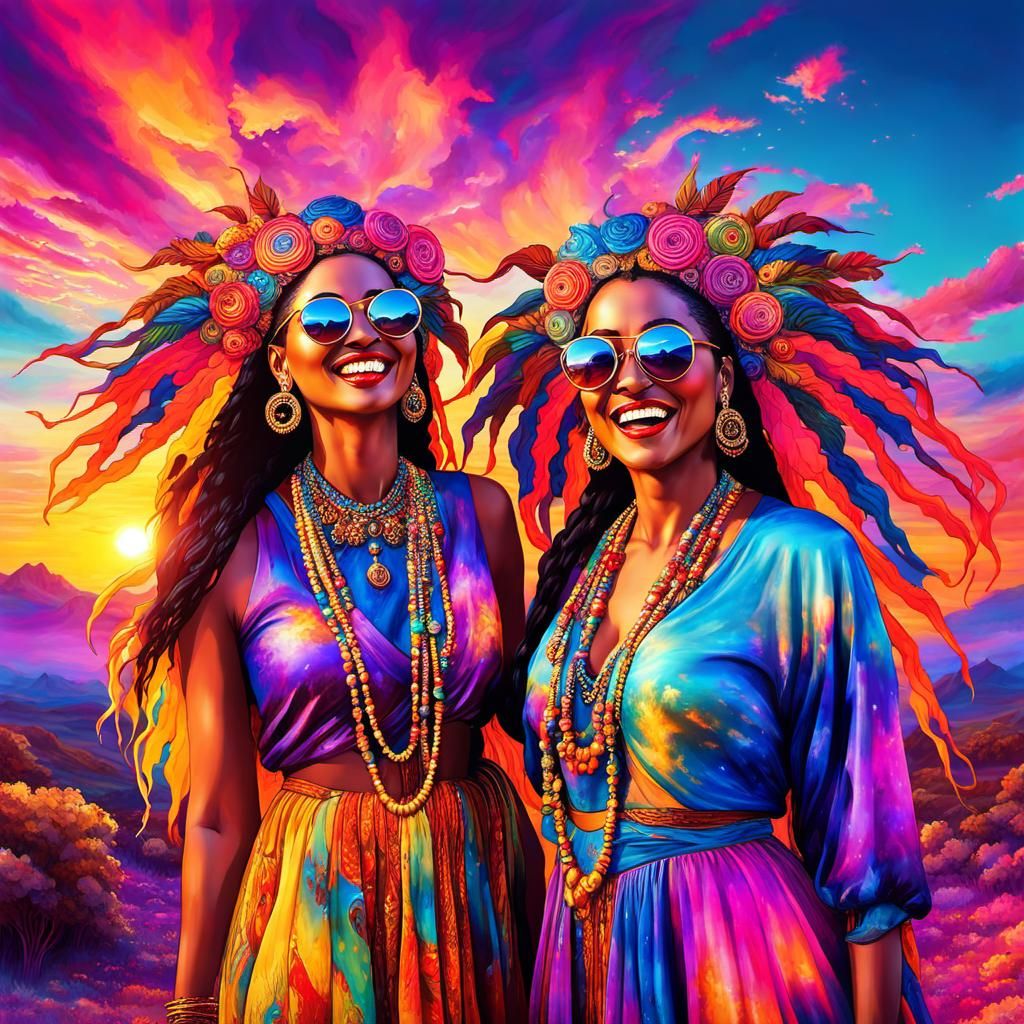 Glamorous Holi Festival in a Psychedelic Dreamscape