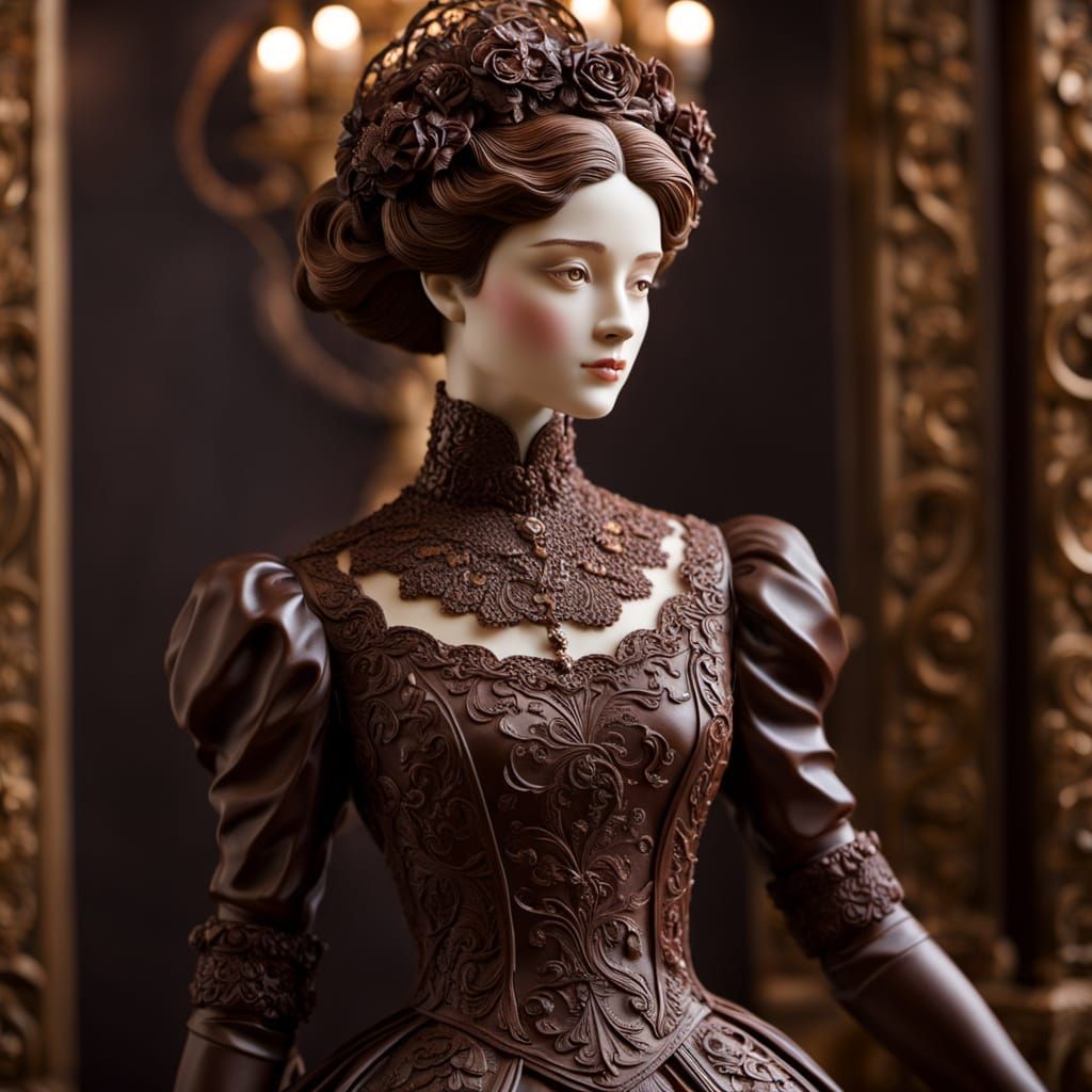 Edwardian Chocolate Lady Sculpture in Grand Hall