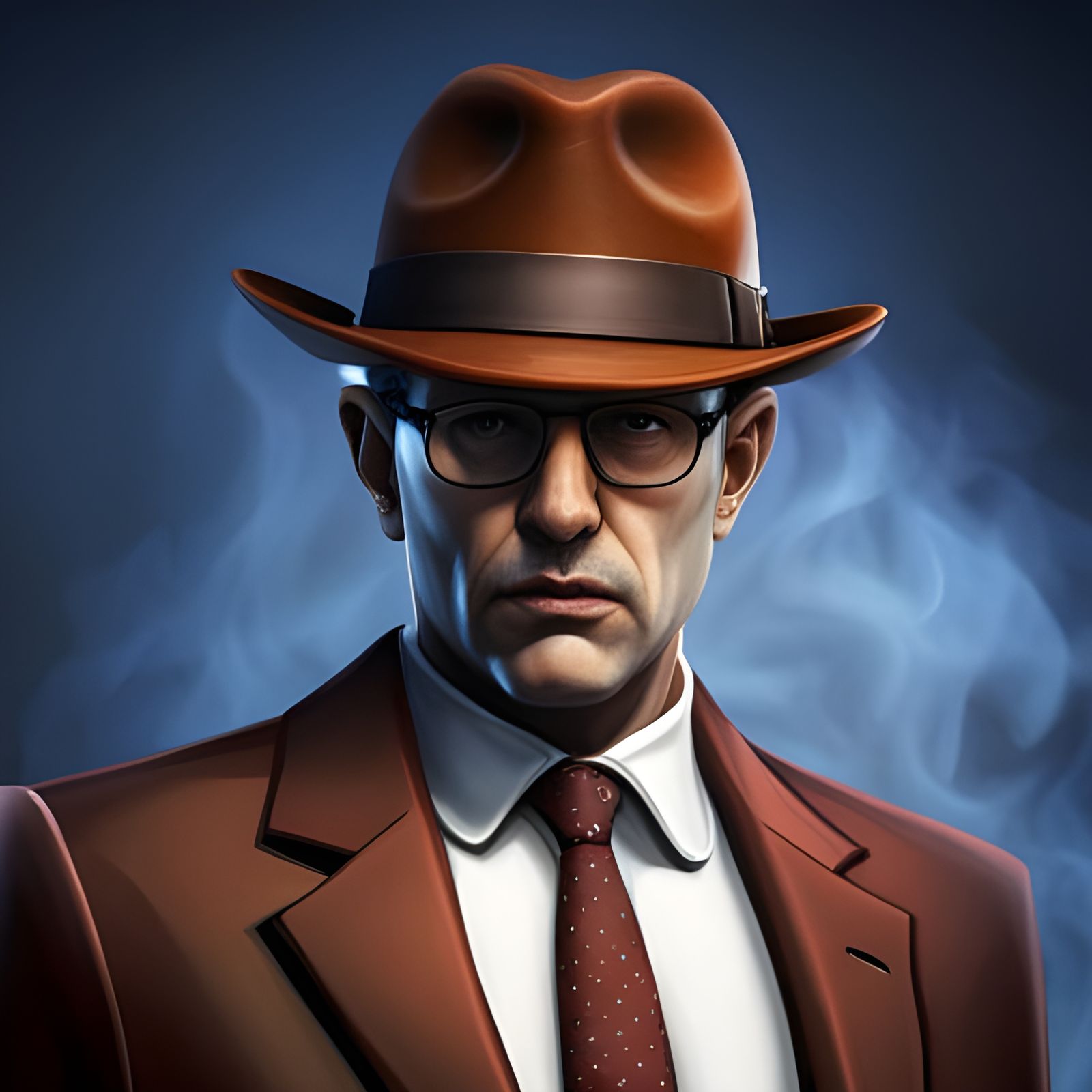 Detailed Matte Painting of a Mafia Boss