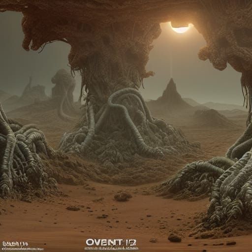 Overgrown Gas Station on Mars: Digital Matte Painting