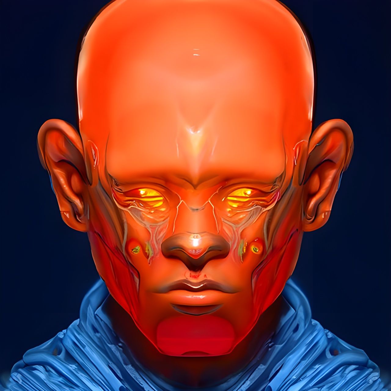 Sci-Fi Shaman Portrait in Cyberpunk Style