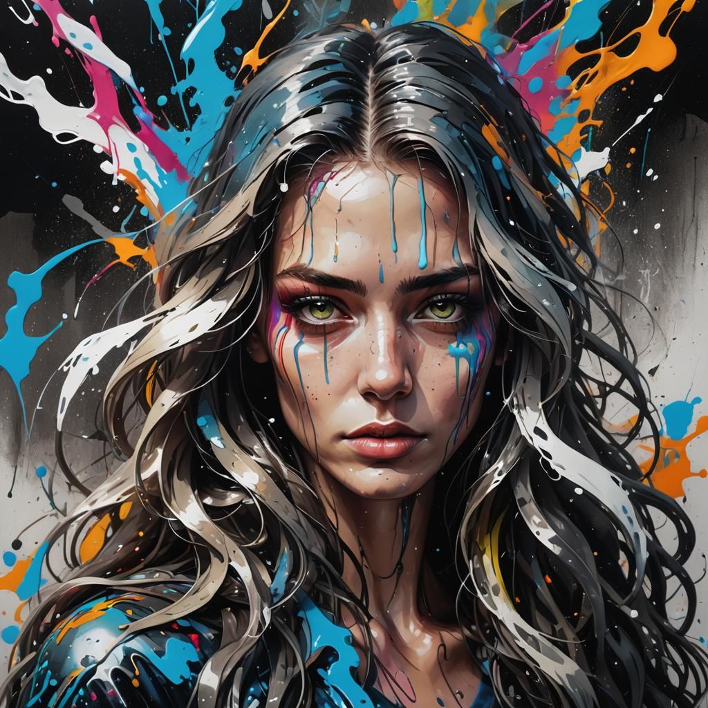 Glowing Alabaster Woman in Polished Glass Style