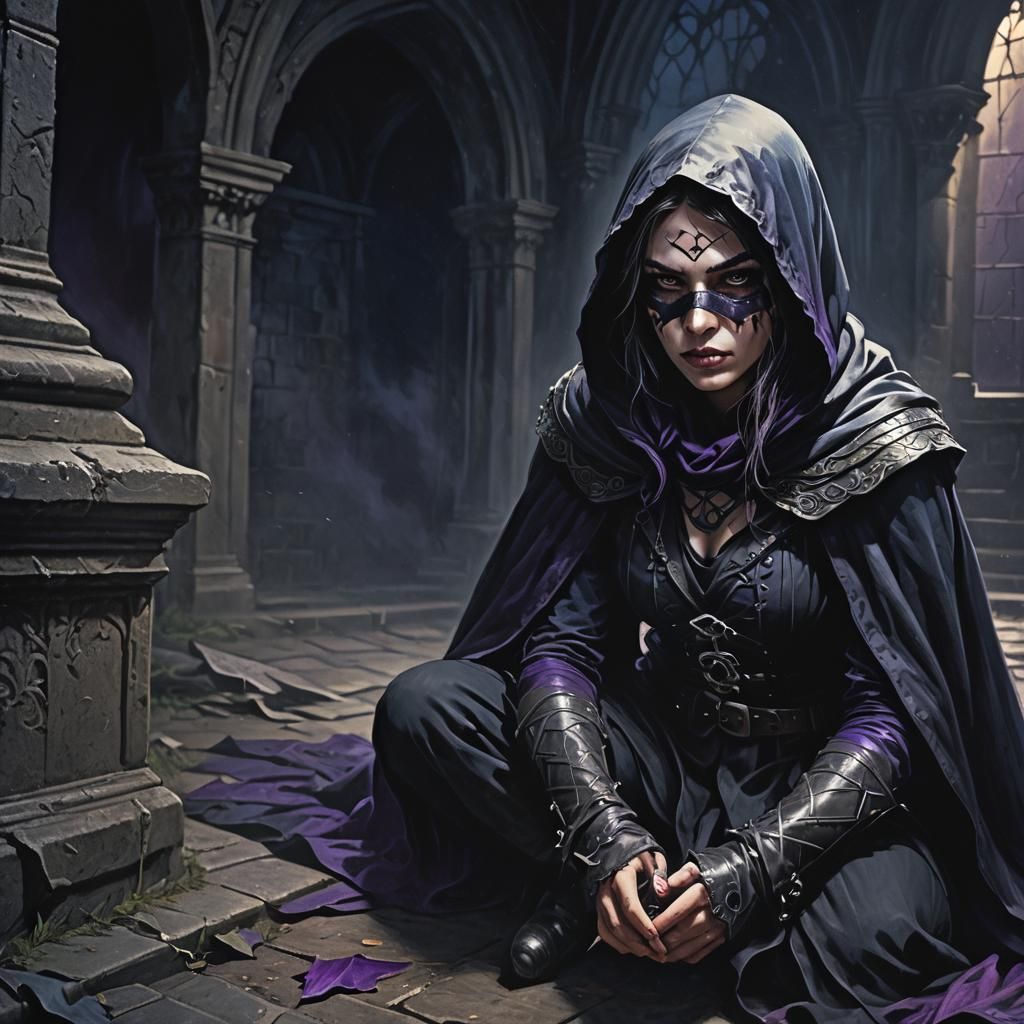 Gothic Assassin in Dark Fantasy Art