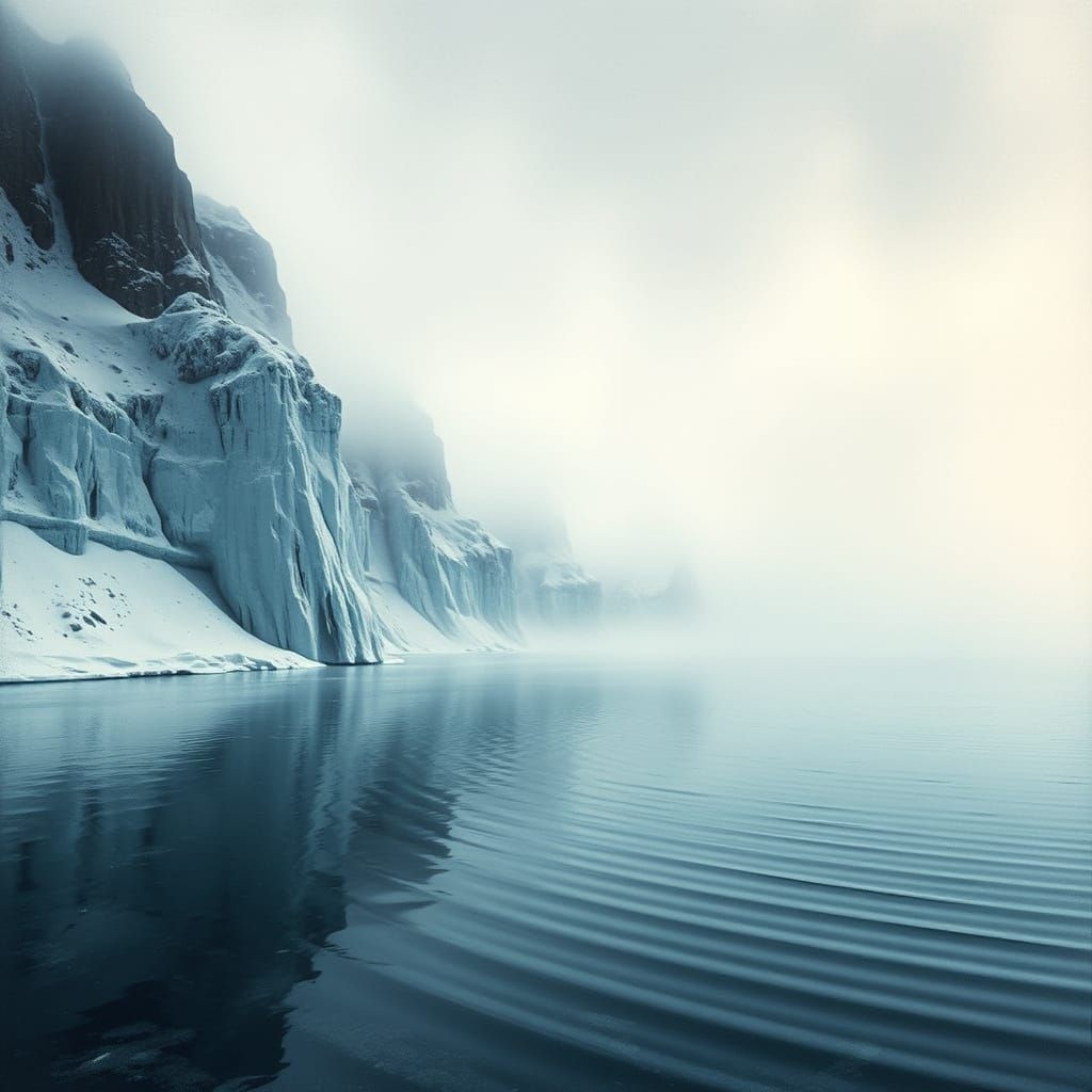 Surreal Winter Landscape in Dreamy Watercolour Hues