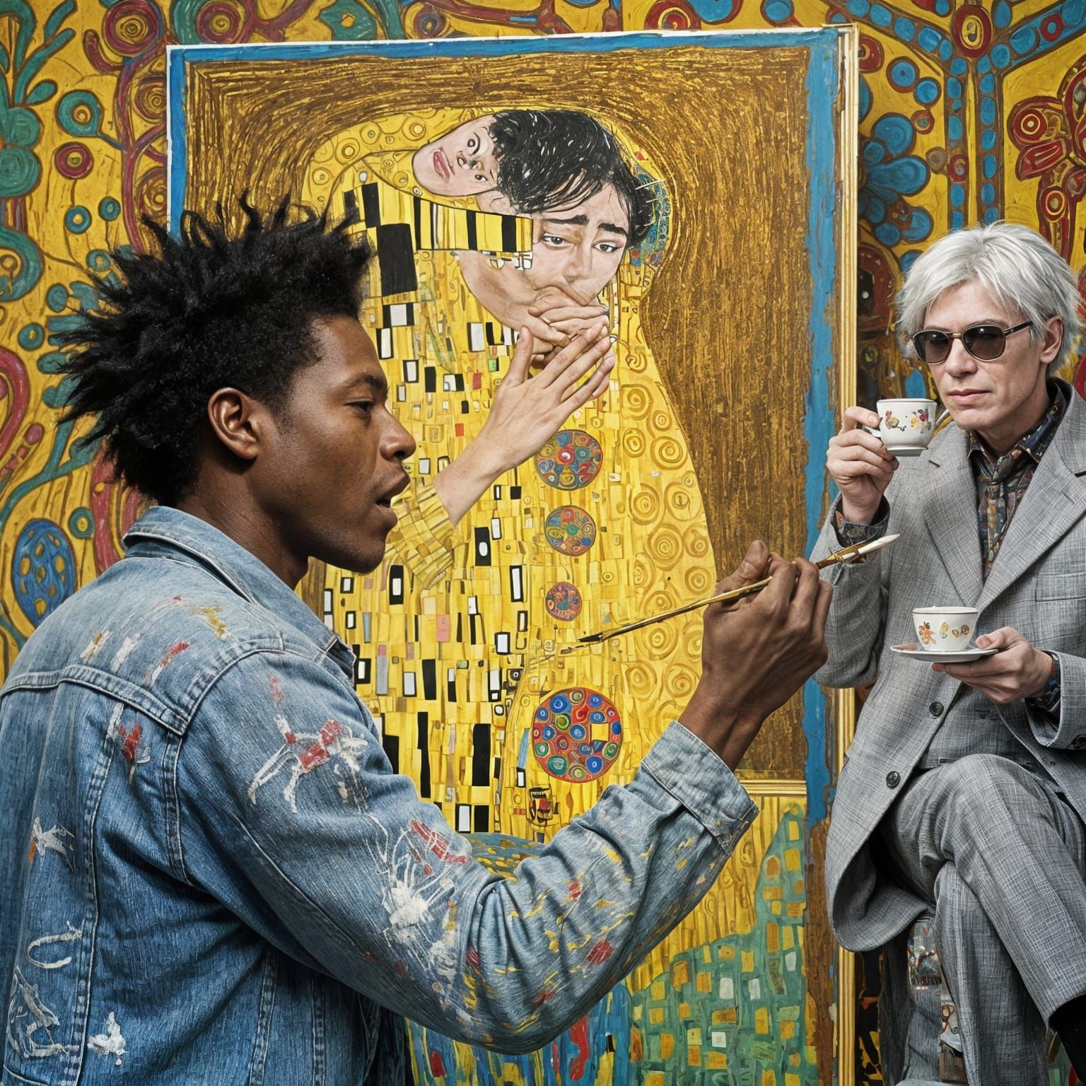Basquiat's Neo-Expressionist Take on Klimt's The Kiss