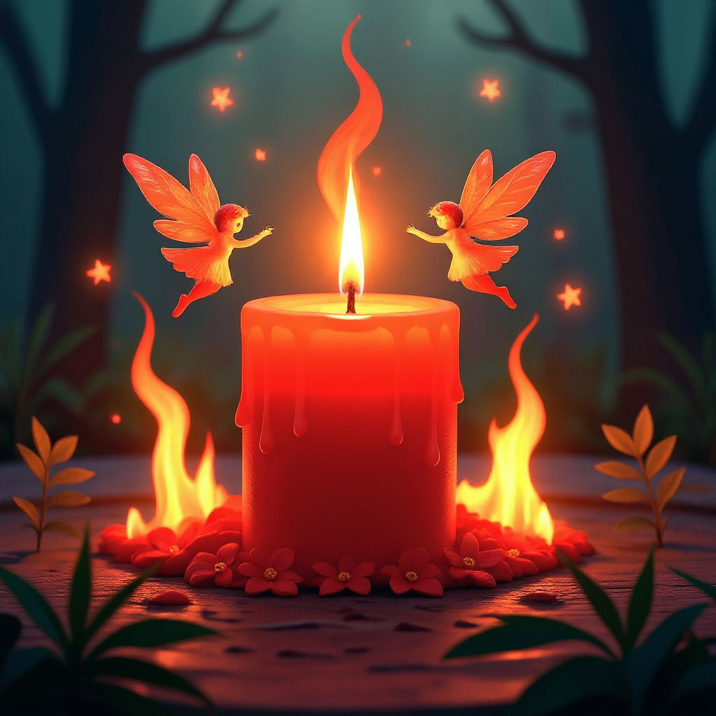 Fiery Sprites Dancing in Candle Flames
