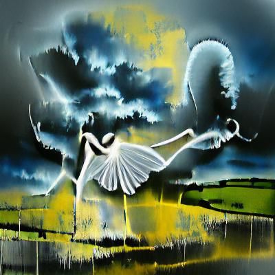 Dancing Angel in Acrylic Art Style