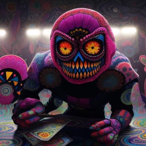 Psychedelic Blotter Paper Art in Watercolor Style