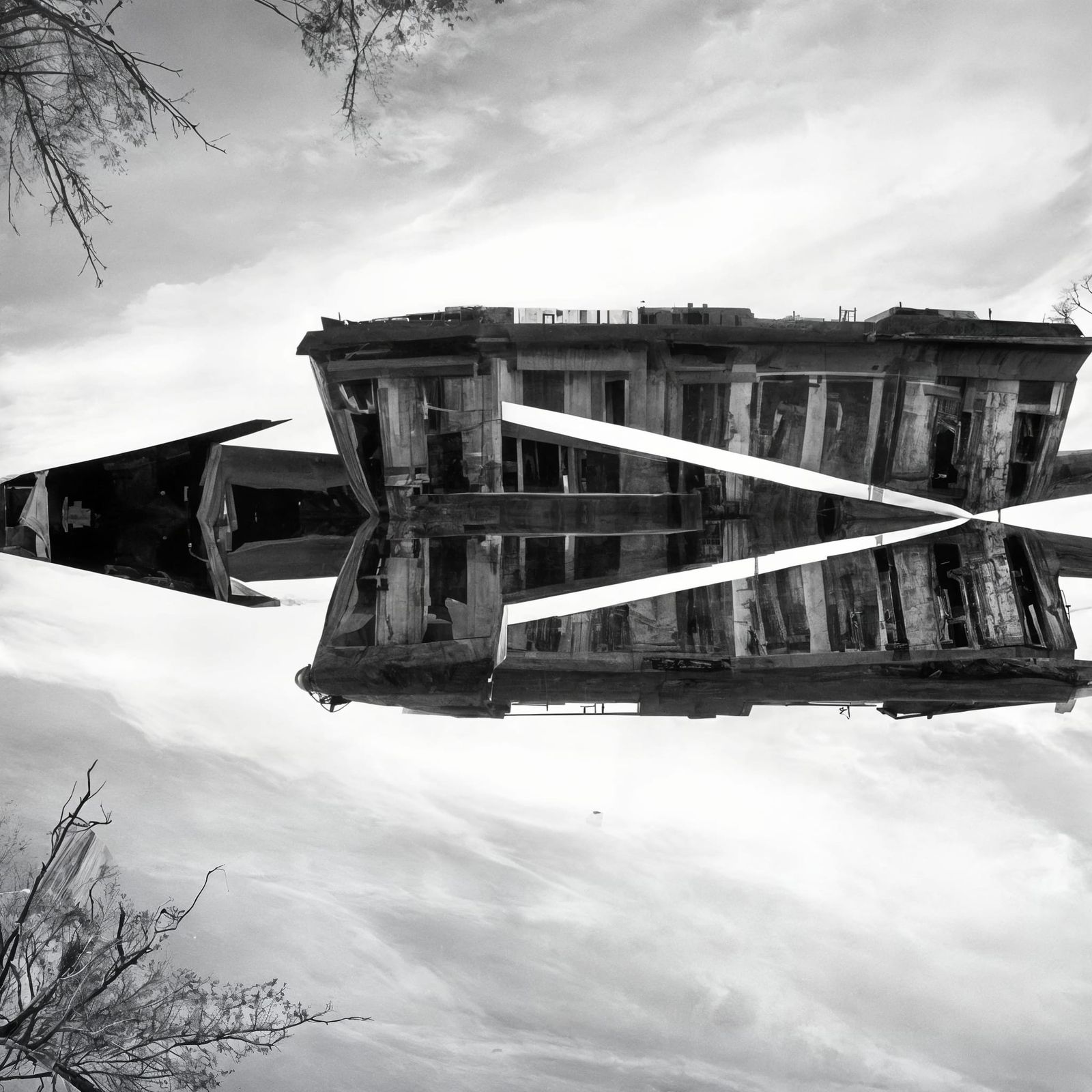 Abstract Double Exposure House Visualization