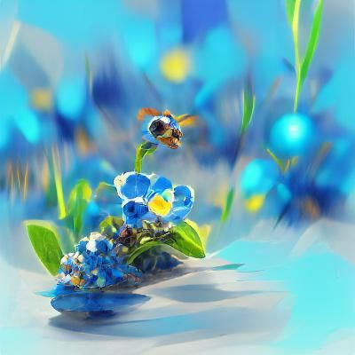 Bumblebee Flight in a Field of Forget-Me-Nots