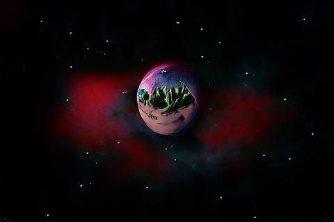 Menacing Alien Planet in Deep Space