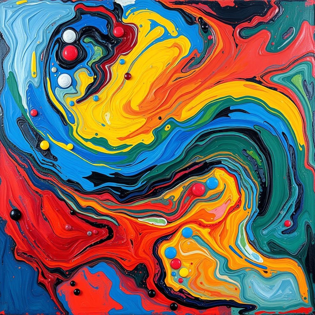 Vibrant Swirling Amalgam in Expressionist Style