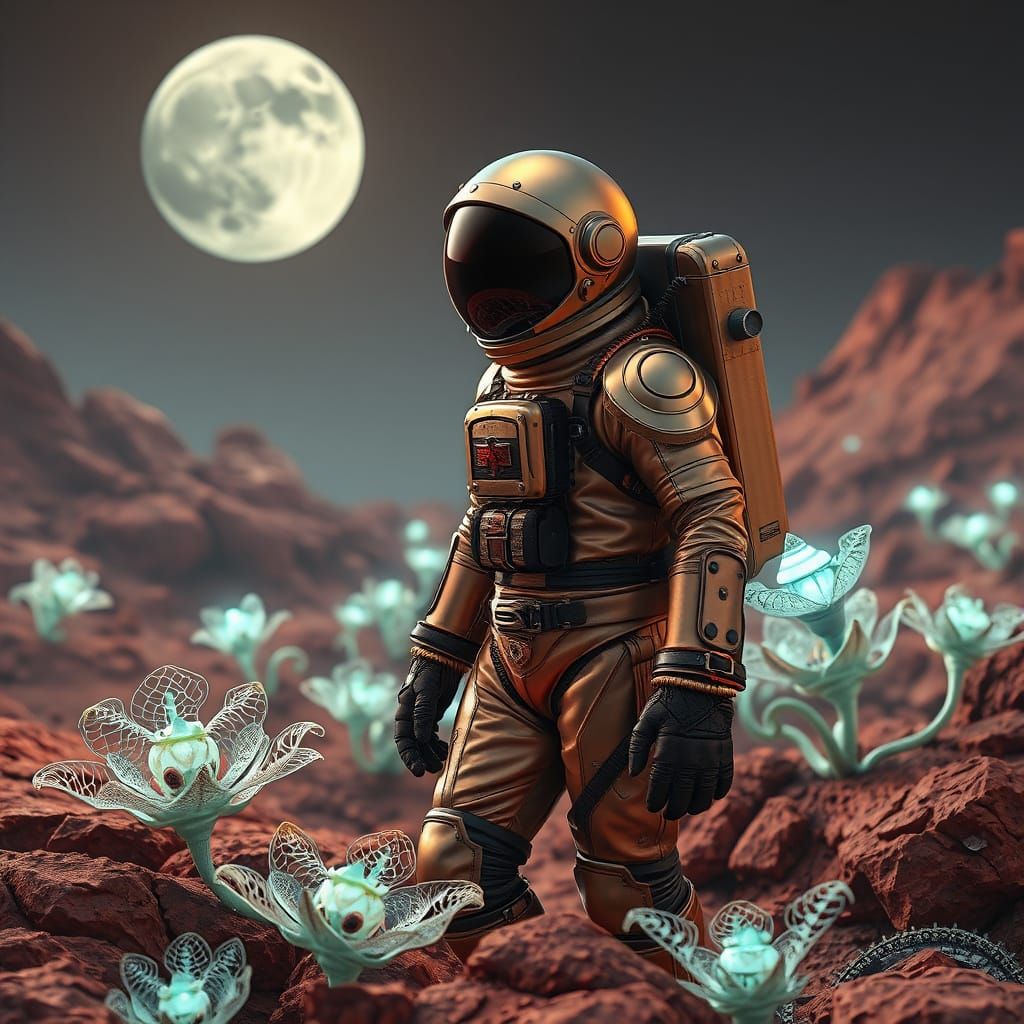 Atompunk Astronaut Discovers Alien Wonders