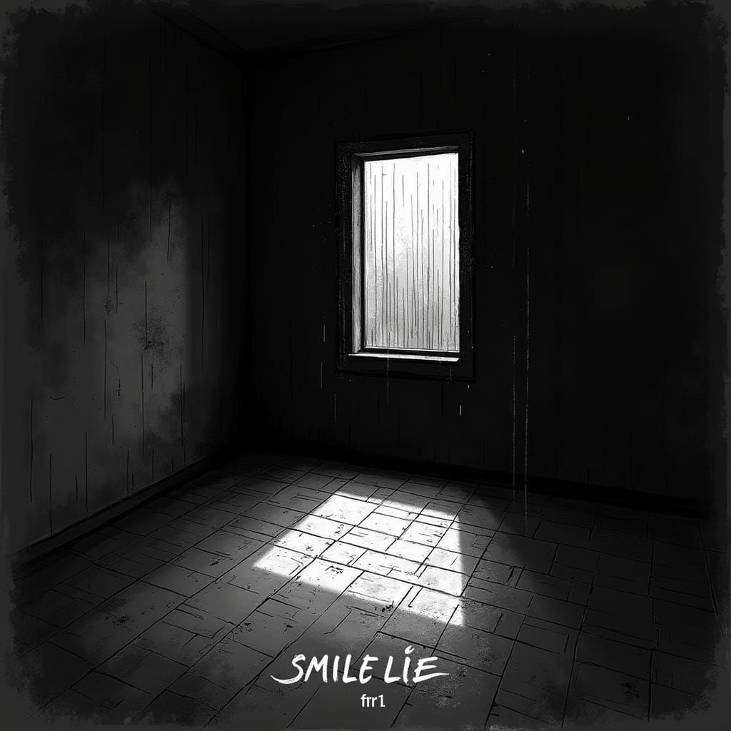 Gritty Comic Book Album Cover with Rain