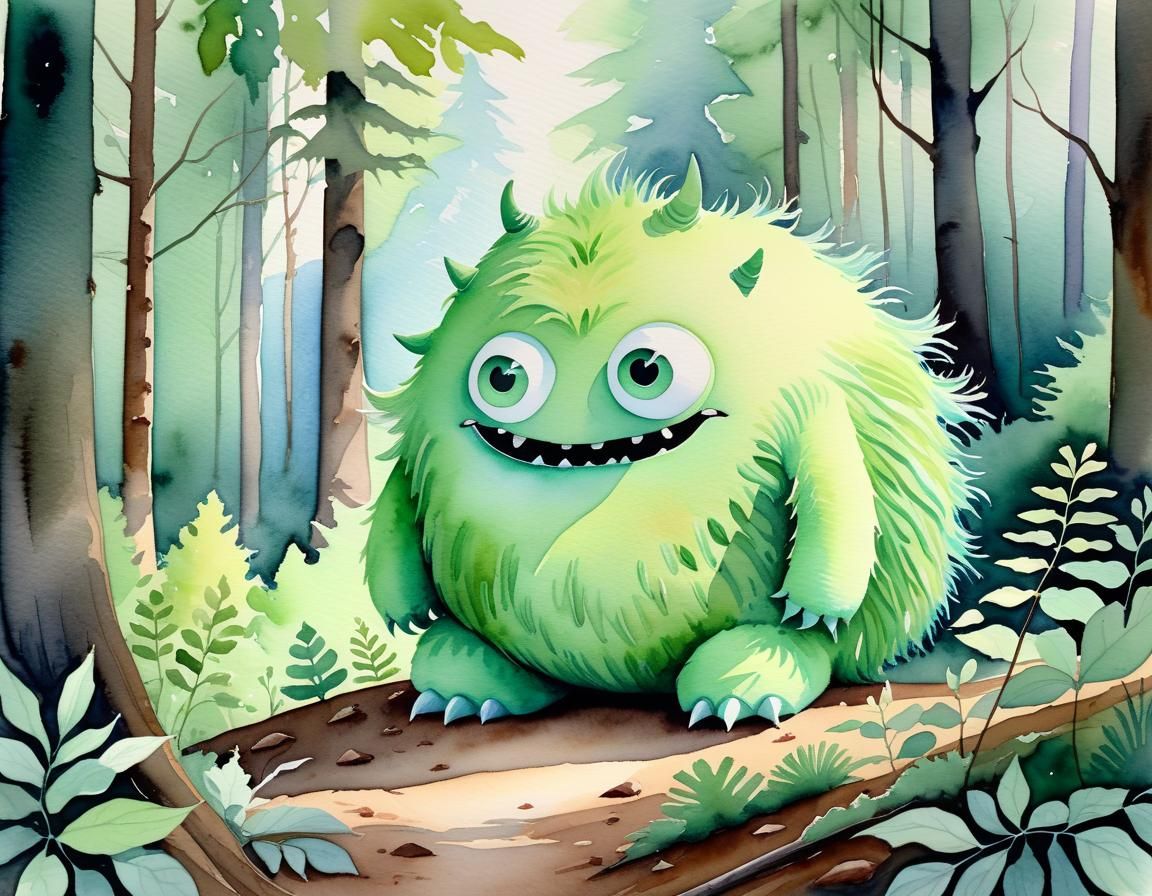 Green forest monster