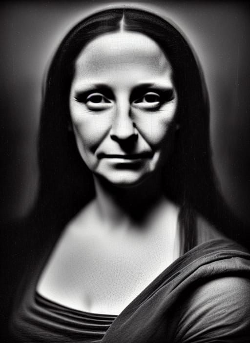 Futuristic Mona Lisa Portrait in Ambient Light