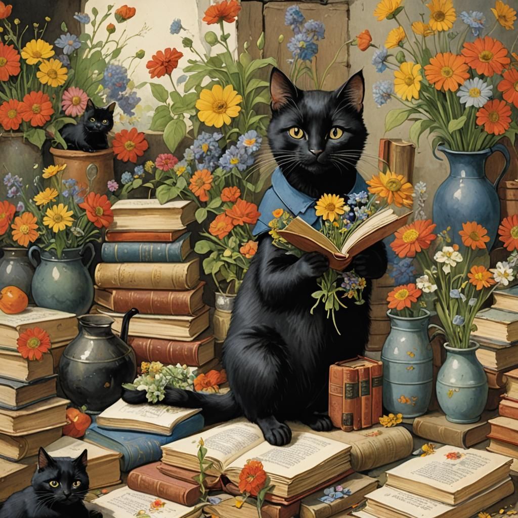 Whiskers and Wildflowers: The Bookish Cat Chronicles