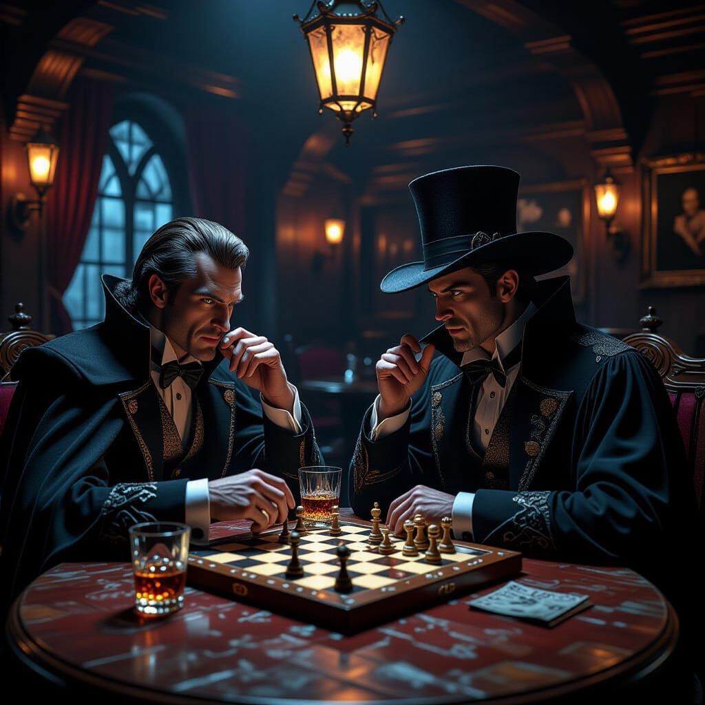 Dracula and Van Helsing Play Chess