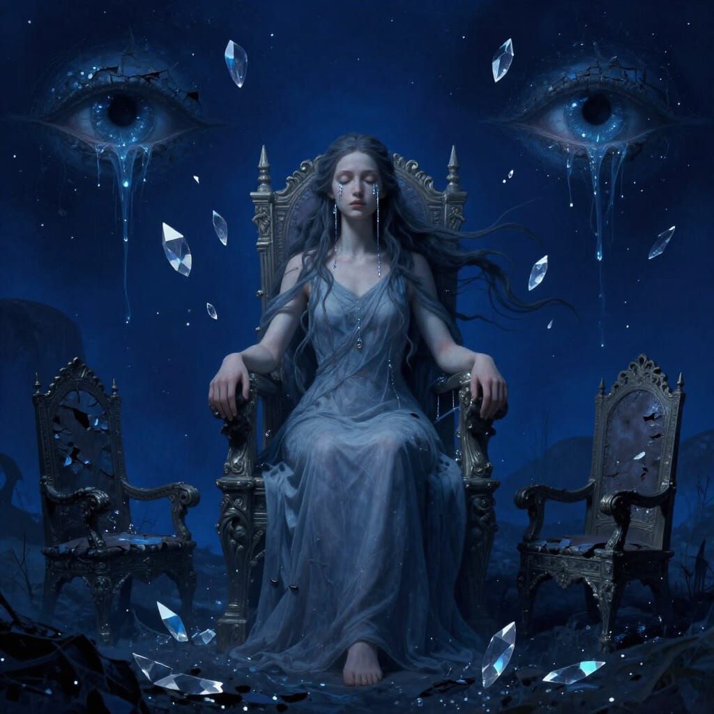 Surreal Oracle Weeping Portals in Crystal Void