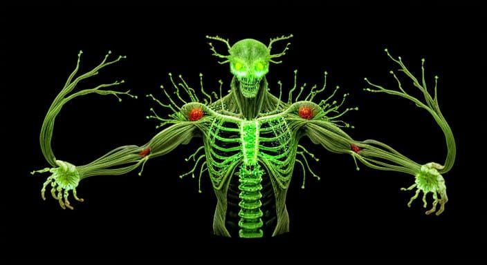 Bizarre, Bioluminescent Creatures with Intricate Anatomy