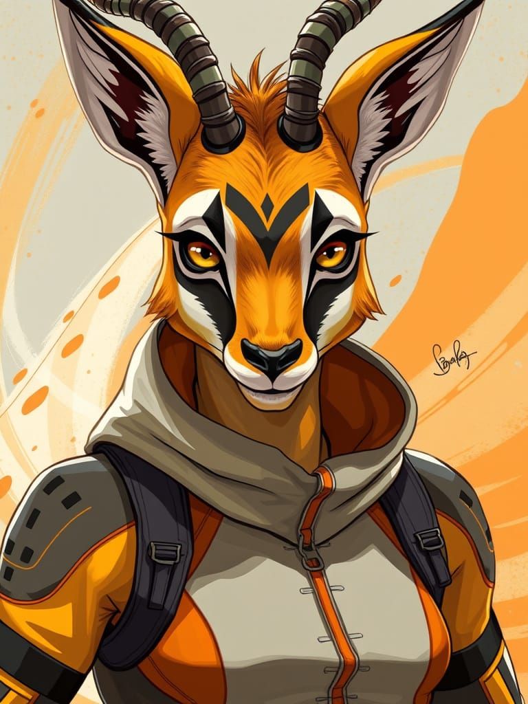 Giselle Mbaye: Humanoid Gazelle in Vibrant Athletic Scene