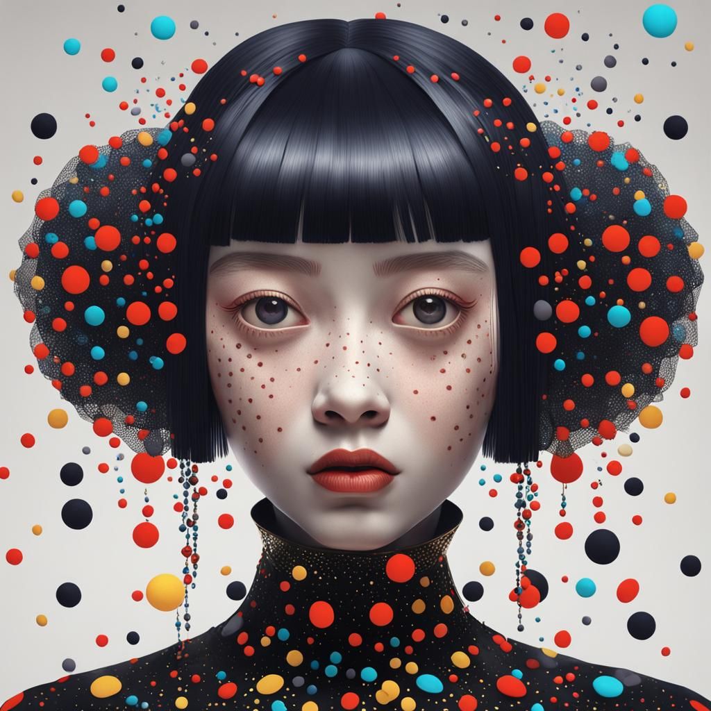 Goth Girl Portrait in Art Nouveau Style