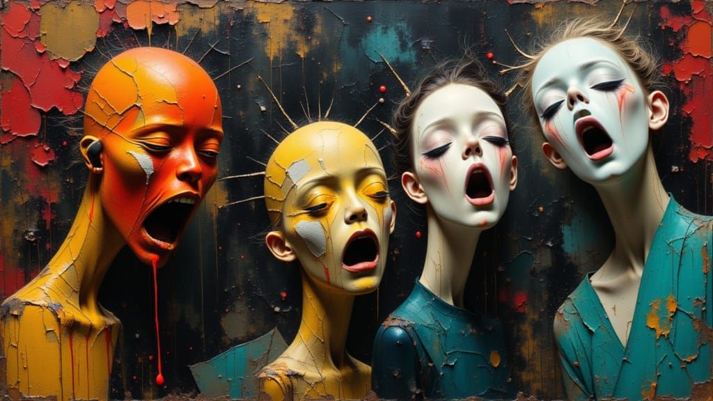 Joy and Despair Portrait in Dynamic Concept Art Style