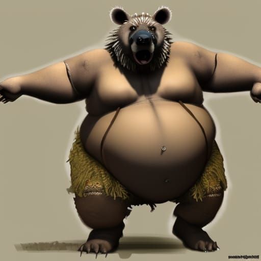 Obese Gnoll Warrior's Dance in 8K Resolution