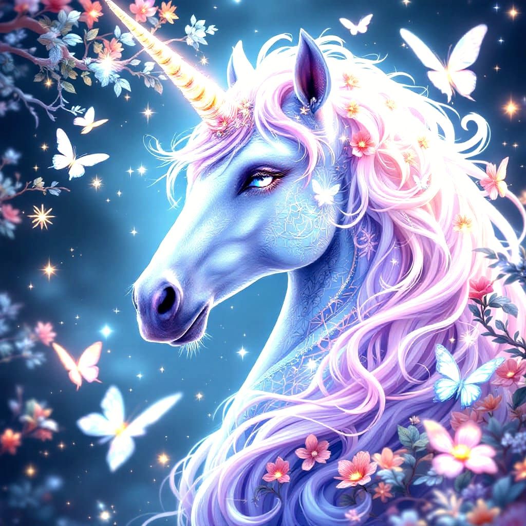 Mystical Unicorn in Vibrant Digital Splendor